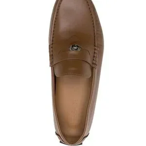 $775 MSRP- Versace Driver Vitello 10139601A00693 Dark Toffee Rutenio Size 44 Men main image 3